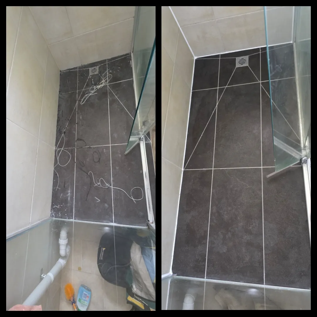 Shower base tile replacement