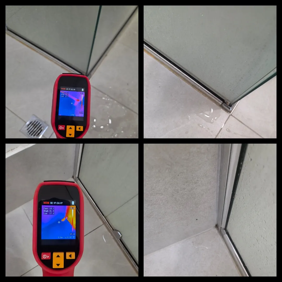 Thermal leak detection in shower