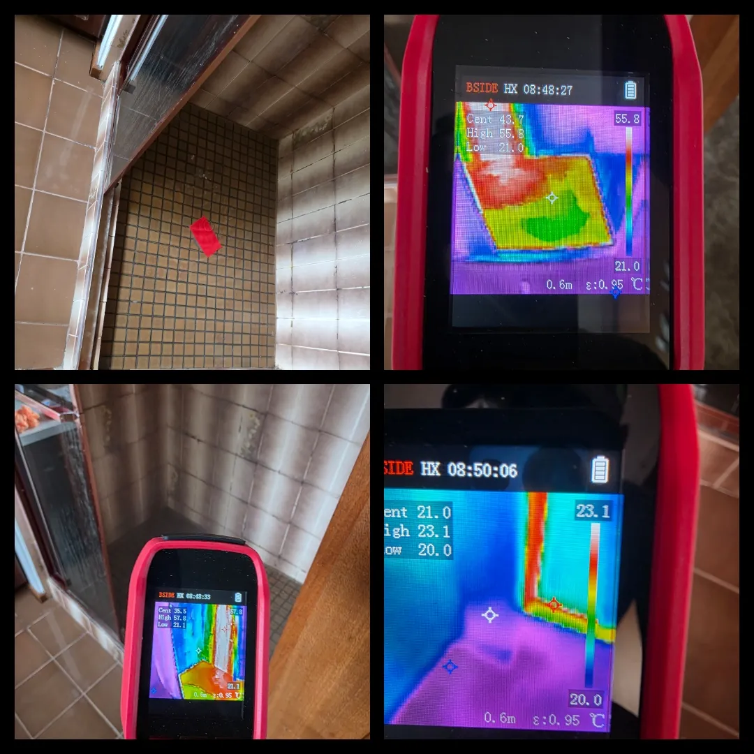 Thermal camera and old bathroom leak investigation
