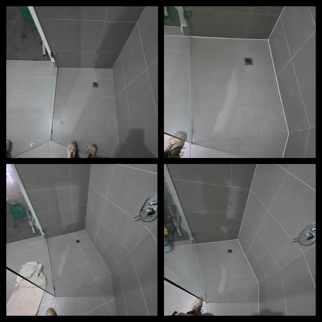 Shower tile re-grout 4-stage process