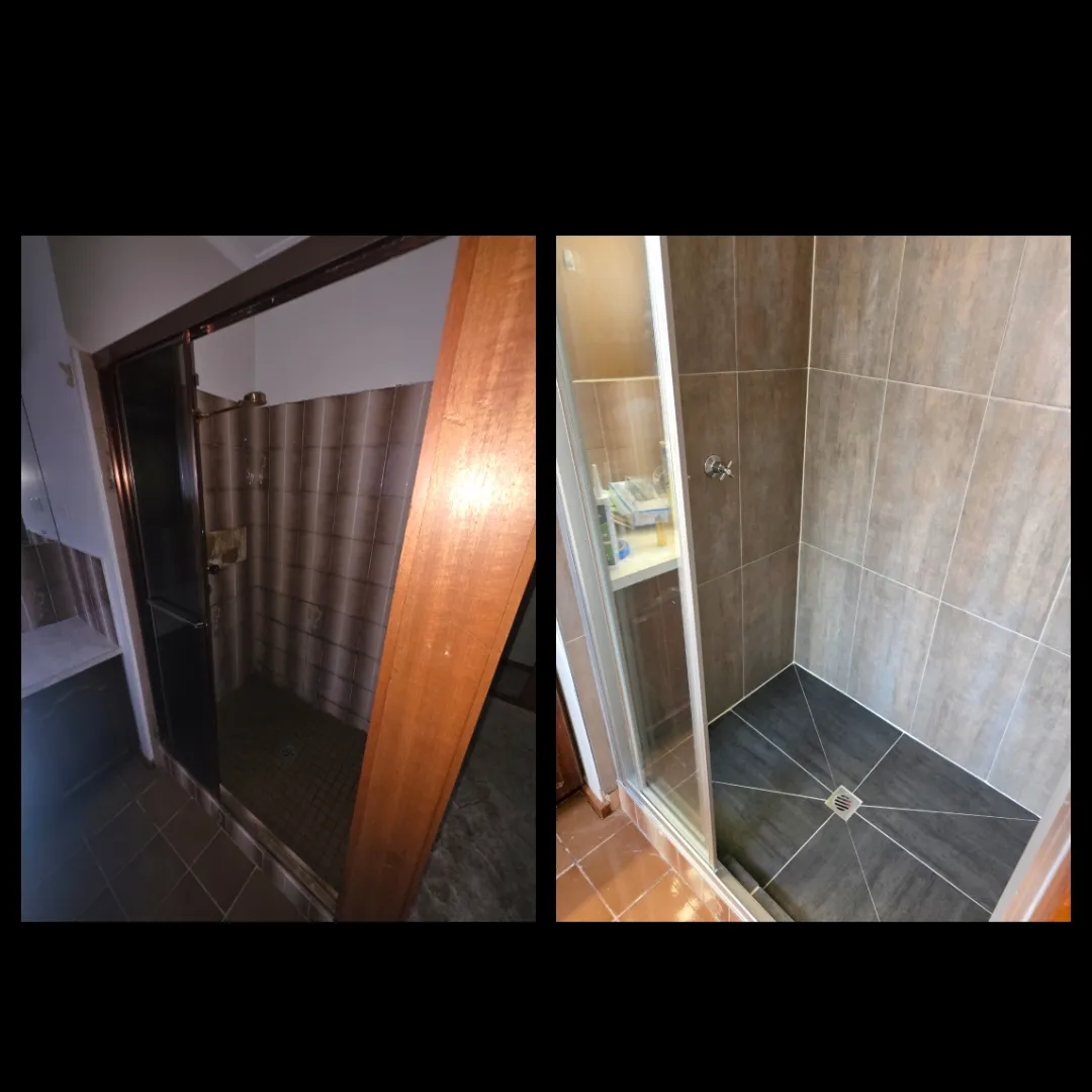 Full shower renovation before and after