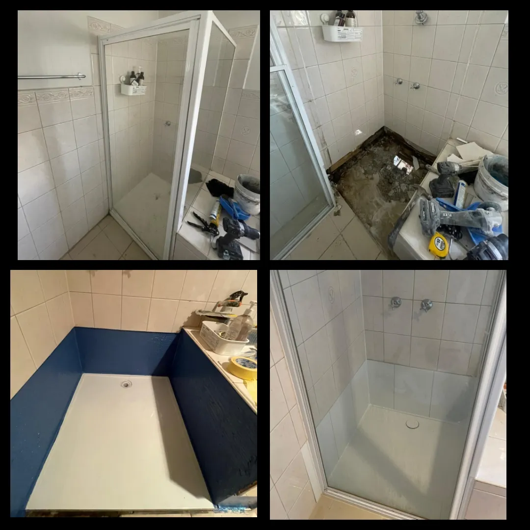 Shower base waterproofing and rebuild process