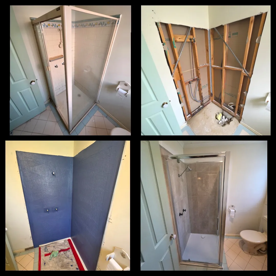 Full shower renovation demolition to completion